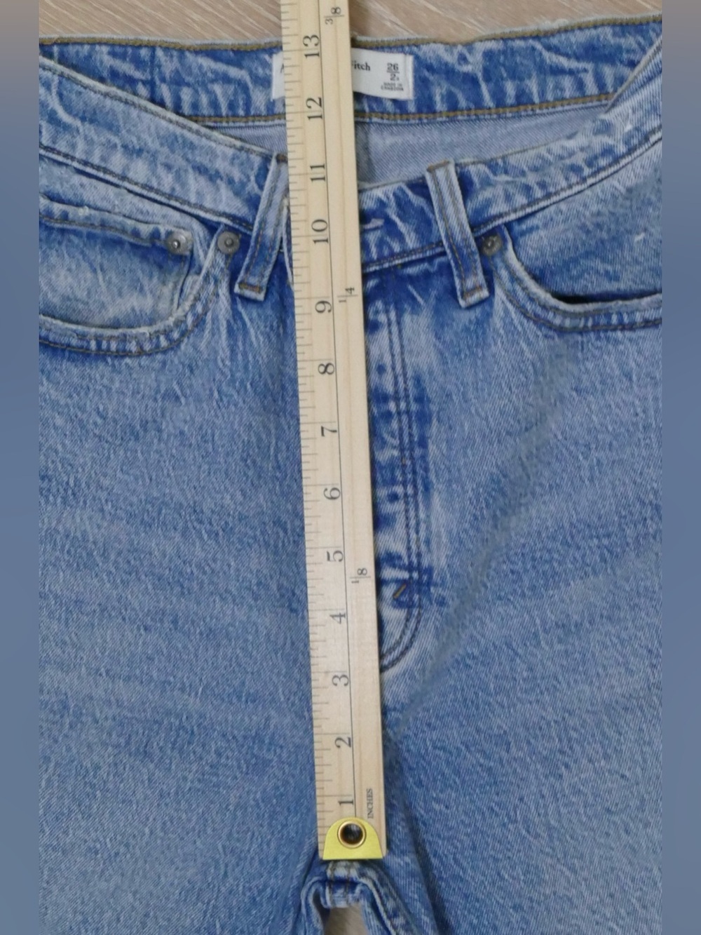 Abercrombie & Fitch The Dad High Rise Button Fly Jean 26 Light Wash Straight Leg - Picture 5 of 9